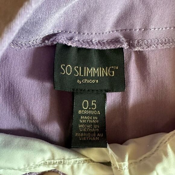 Chico’s So Slimming lavender Bermuda stretch 0.5/S shorts - Picture 2 of 3